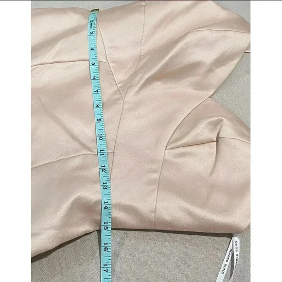 ALFRED SUNG D758 Satin Trumpet Gown Sweetheart Neck Sz 8 Dress Cameo Pink - Picture 10 of 14